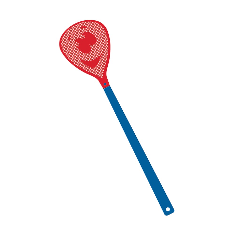 Fliegenklatsche "Gesicht" - blau/rot