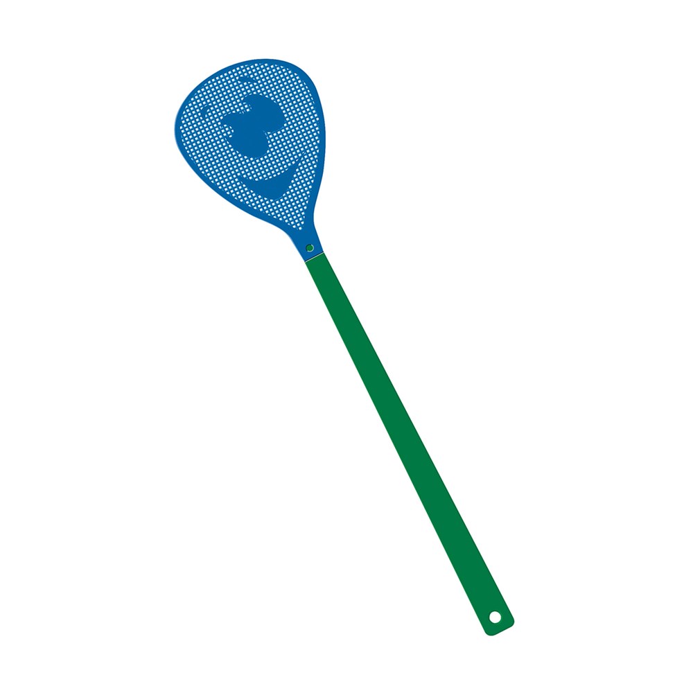 Fliegenklatsche "Gesicht" - grün/blau