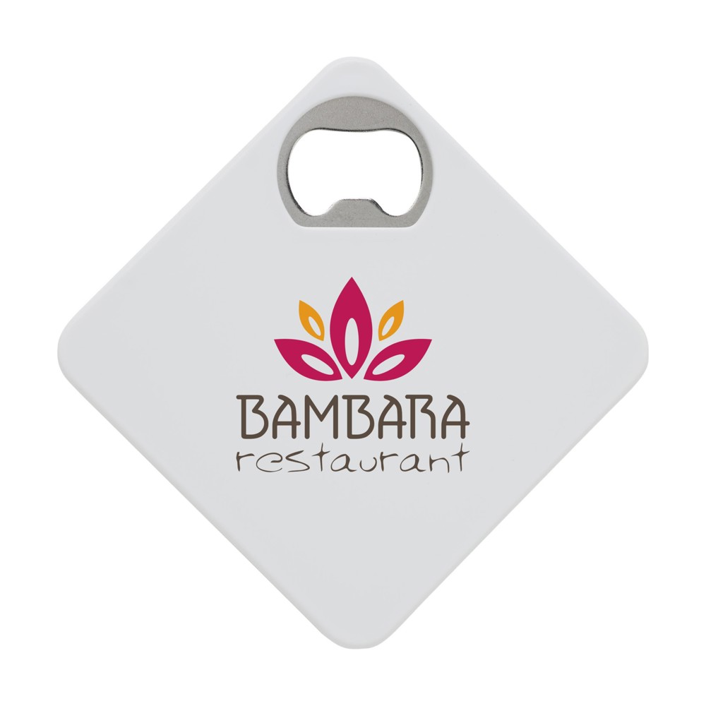 Coaster Opener Flaschenöffner - weiß (± PMS White)